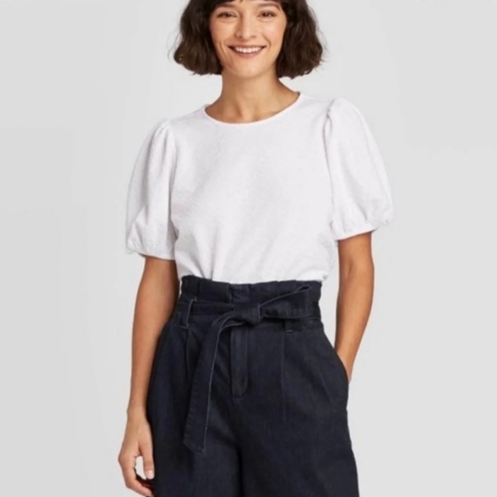 New Day XXL White puff sleeve shirt